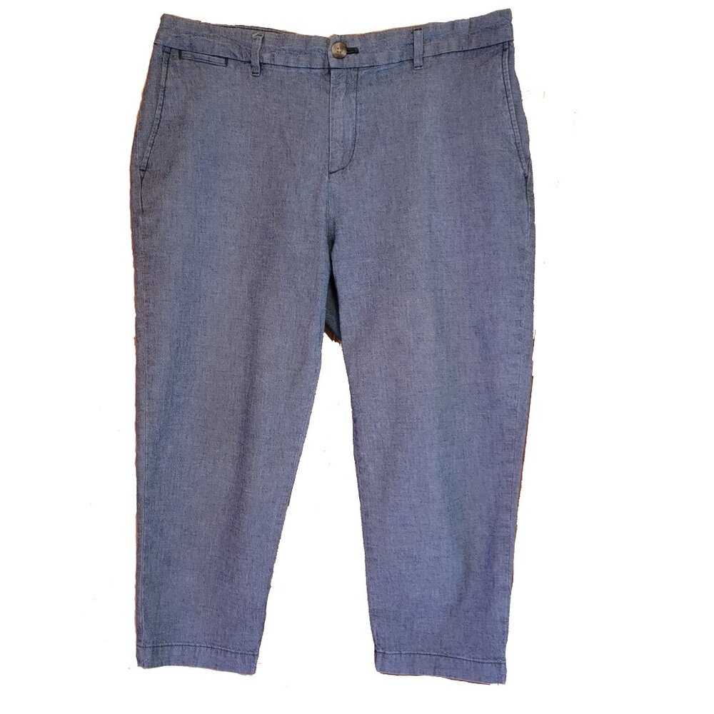 Heather Blue/Denim Look Capri Pants (Sz 14)